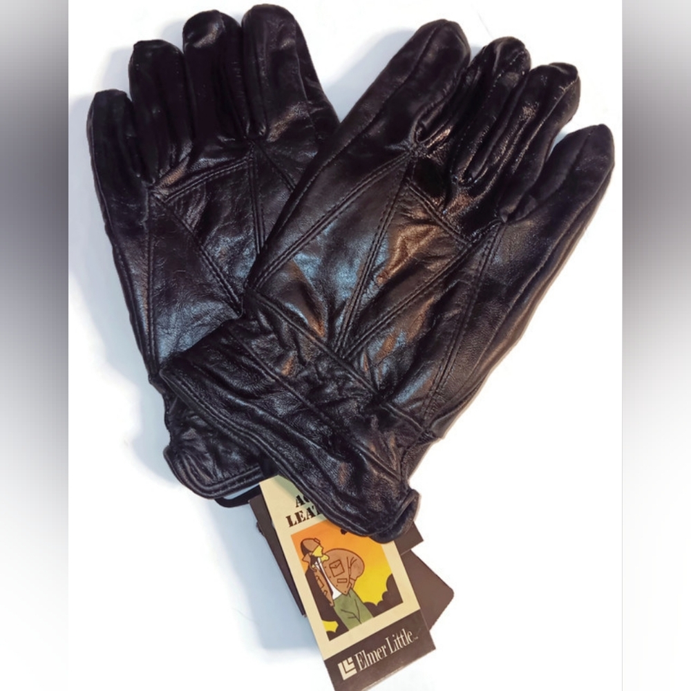 MEN'S THINSULATE LEATHER GLOVES BLACK, S/M